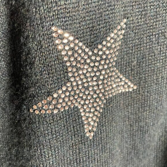 🍂🍁 Knox Rose Sweater XL Gray V-neck Lightweight Embellished Stars Casual - Picture 4 of 6